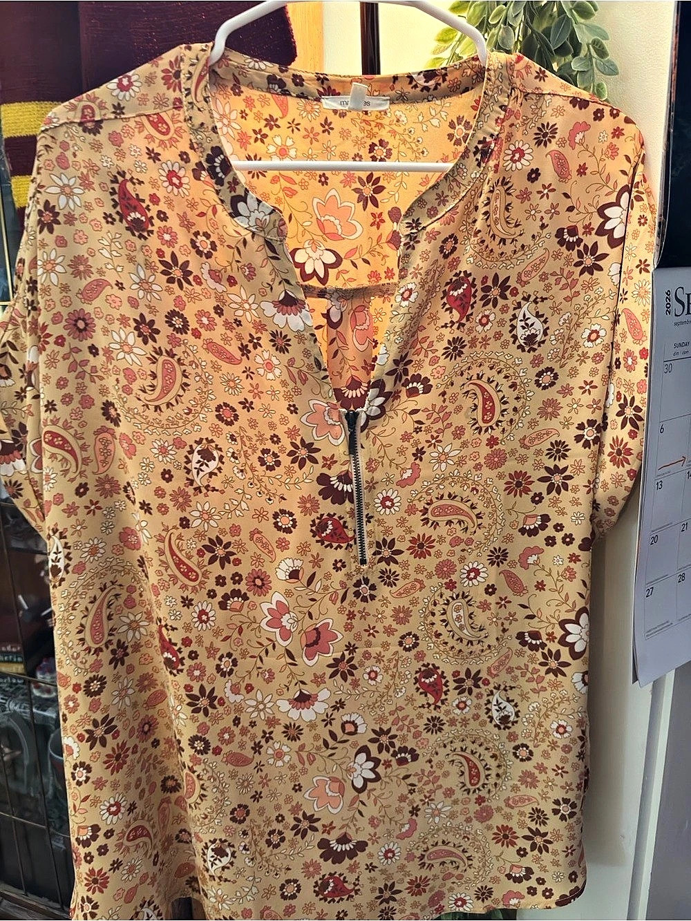 Maurice’s Floral Paisley Tunic in Brown & mustard